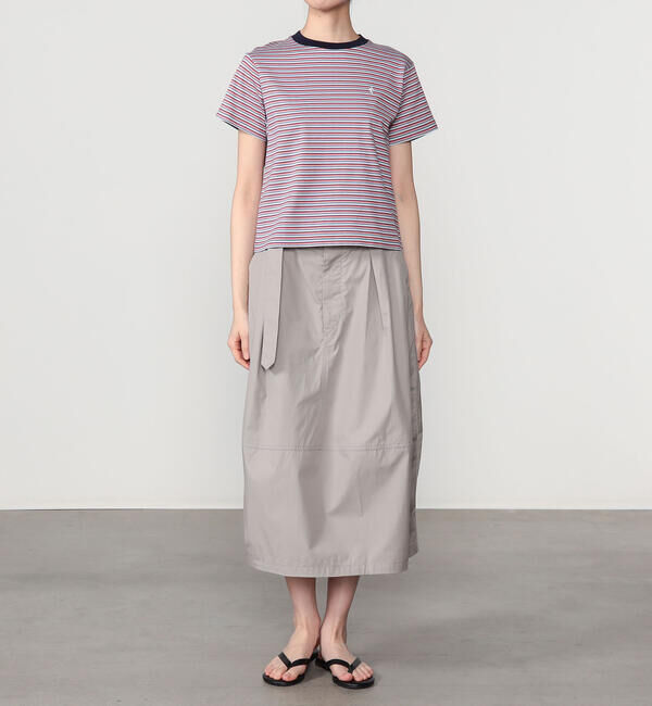 GYMPHLEX「Gymphlex | マルチボーダー クルーネック半袖Tシャツ WOMEN」|Tシャツ・カットソー|