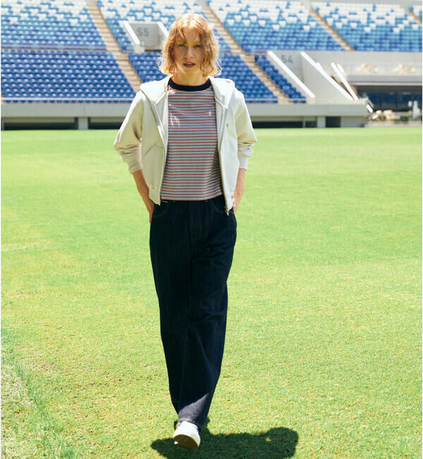 GYMPHLEX「Gymphlex | マルチボーダー クルーネック半袖Tシャツ WOMEN」|Tシャツ・カットソー|