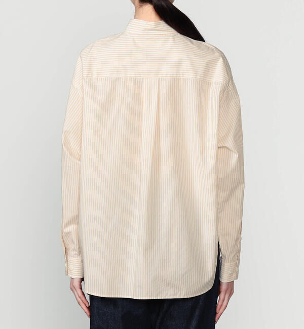 GYMPHLEX「Gymphlex | コットンストライプ ボタンダウン長袖シャツ WOMEN」|シャツ・ブラウス|