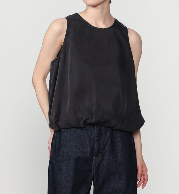 LE GLAZIK「LE GLAZIK | キュプラ ノースリーブシャツ WOMEN」|シャツ・ブラウス|CHARCOAL