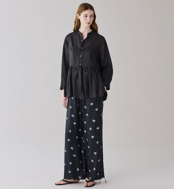 LE GLAZIK「LE GLAZIK | ツイルプリント エラスティックパンツ WOMEN」|チノ|