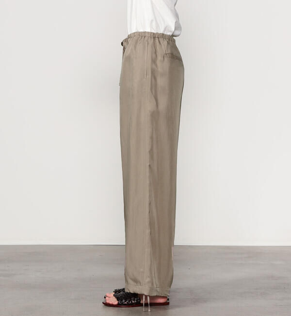 LE GLAZIK「LE GLAZIK | キュプラ エラスティックパンツ SOLID WOMEN」|チノ|