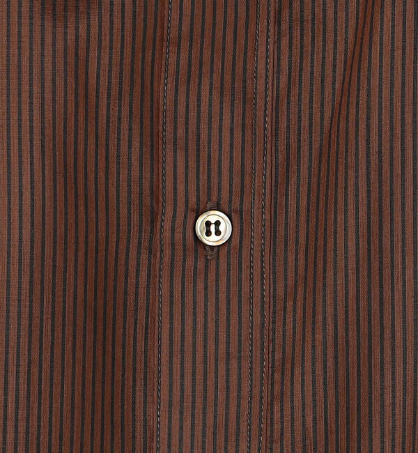 LE GLAZIK「LE GLAZIK | シアーボーダー ギャザーフレアシャツ WOMEN」|シャツ・ブラウス|