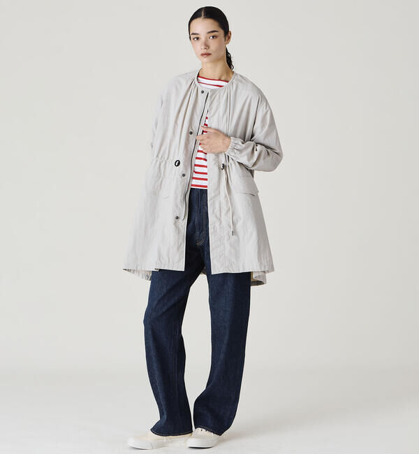 LE GLAZIK「LE GLAZIK | ナイロン ノーカラーコート WOMEN」|トレンチコート|