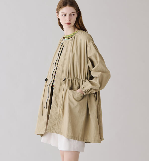 LE GLAZIK「LE GLAZIK | ナイロン ノーカラーコート WOMEN」|トレンチコート|