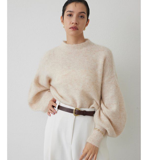THE PAUSE「【THE PAUSE】バレルスリーブニット」|ニット・セーター|ベージュ
