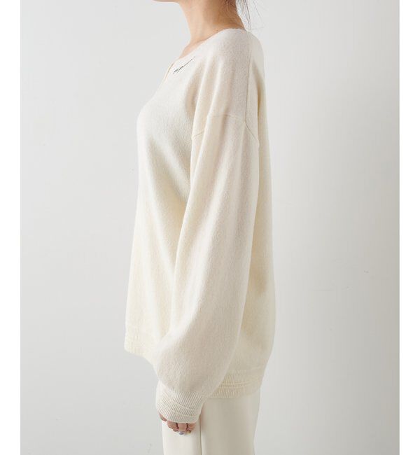 THE PAUSE「【THE PAUSE】ヘンリーネック刺繍プルオーバー」|ニット・セーター|