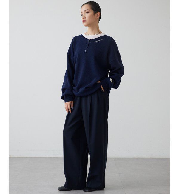 THE PAUSE「【THE PAUSE】ヘンリーネック刺繍プルオーバー」|ニット・セーター|