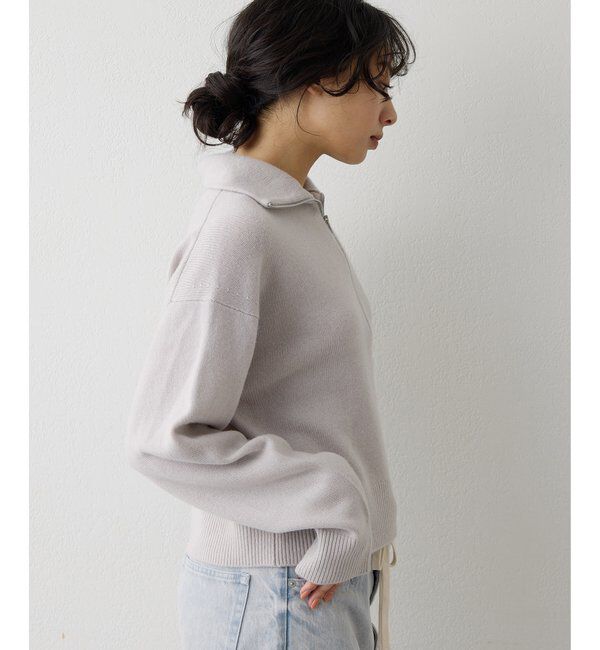  「ウールカシミヤZIPニットプルオーバー」|ニット・セーター|