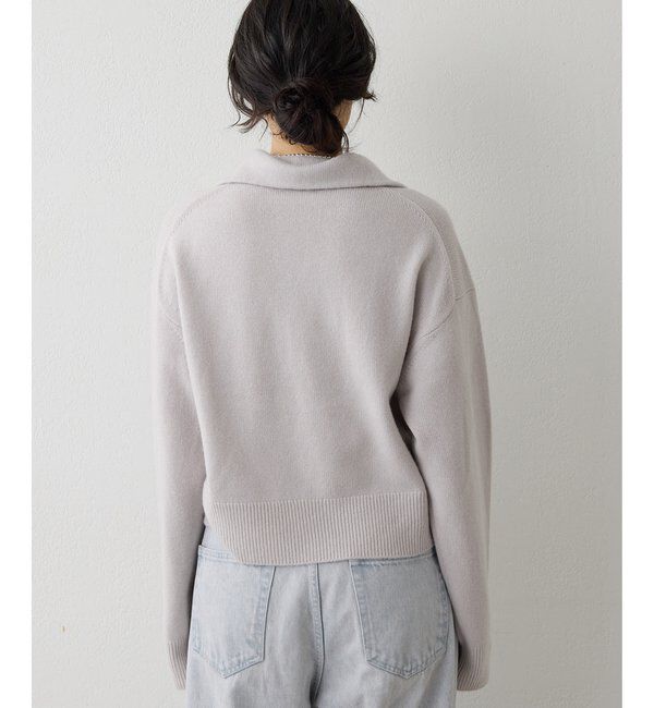  「ウールカシミヤZIPニットプルオーバー」|ニット・セーター|