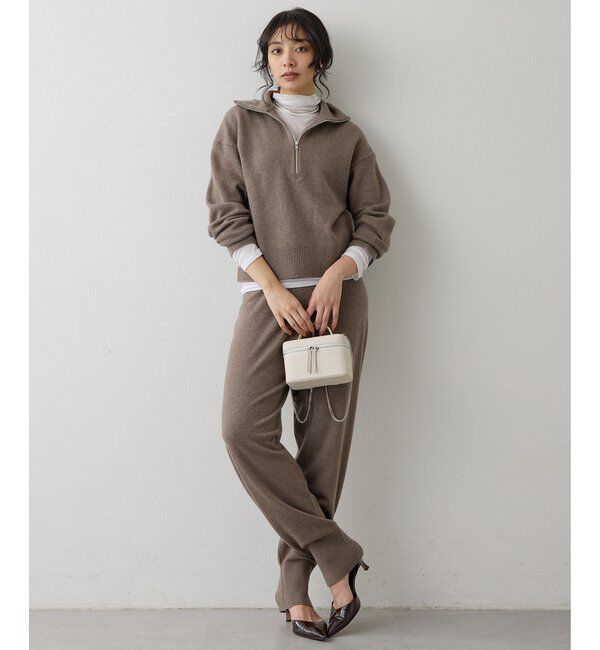  「ウールカシミヤZIPニットプルオーバー」|ニット・セーター|