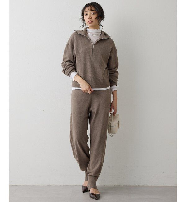  「ウールカシミヤZIPニットプルオーバー」|ニット・セーター|