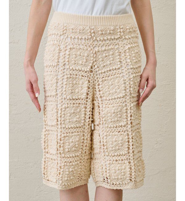  「ハンドクロシェハーフパンツ」|チノ|