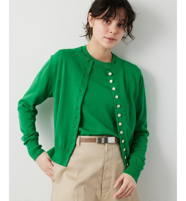  「16Gテンジクカーディガン」|ニット・セーター|グリーン