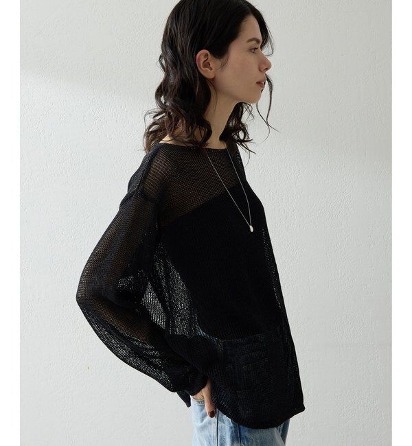  「ボートメッシュニットプルオーバー」|ニット・セーター|