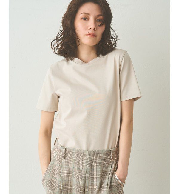  「スビンコットンTシャツ」|Tシャツ・カットソー|ベージュ