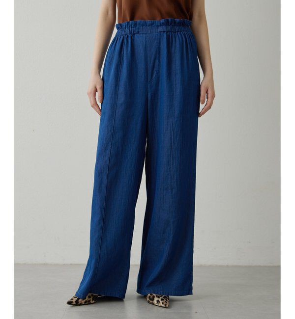 Drawing Numbers「【Drawing Numbers】ソフトデニムワイドパンツ」|チノ|ネイビー