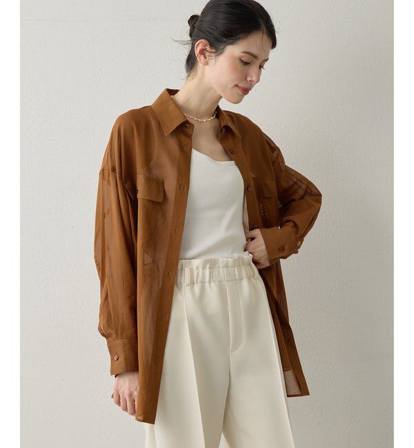 Drawing Numbers「【Drawing Numbers】コットンシースルーブラウス」|シャツ・ブラウス|