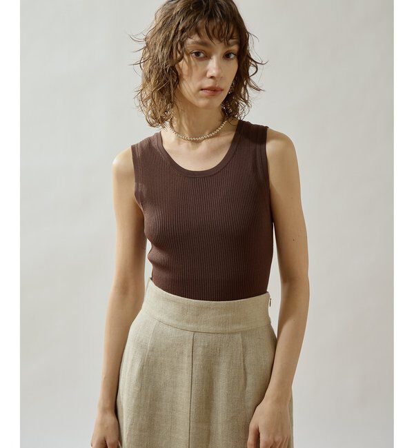  「【Drawing Numbers】リブニットタンク」|ニット・セーター|ブラウン