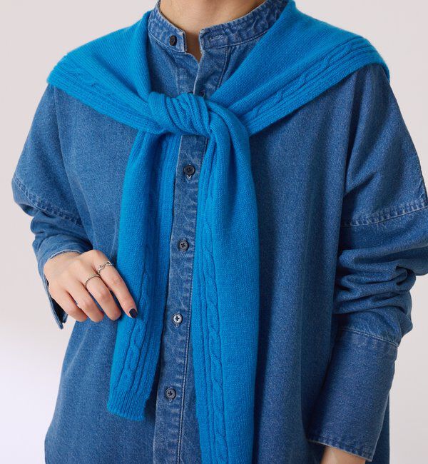  「【PAPILLONNER/パピヨネ】アレンジニットストール」|マフラー|ブルー