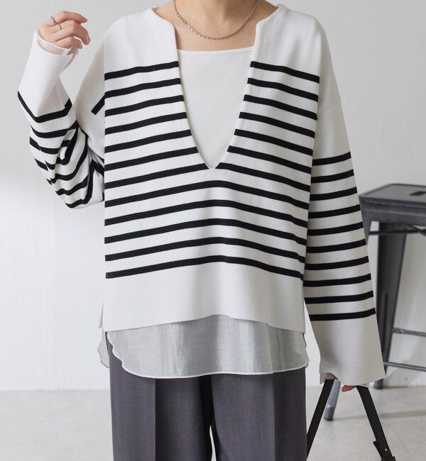  「Vネックバスクニット」|ニット・セーター|