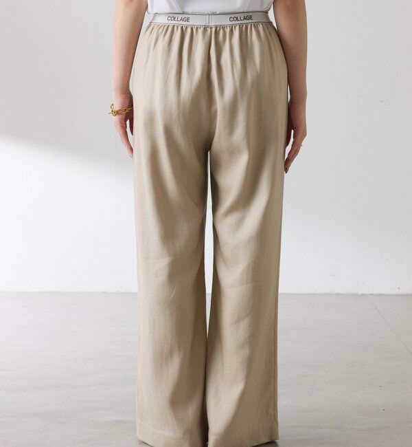  「【人気シリーズ】ゴムベルトリネンワイドパンツ」|チノ|