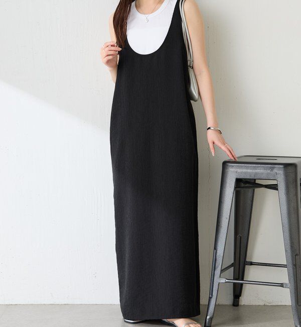  「レイヤードタンクワンピース」|ワンピース|ブラック