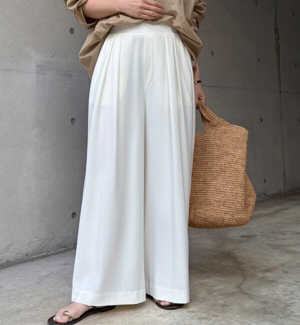  「【累計販売数3万枚突破/21色4サイズ展開！】タックワイドパンツ」|チノ|