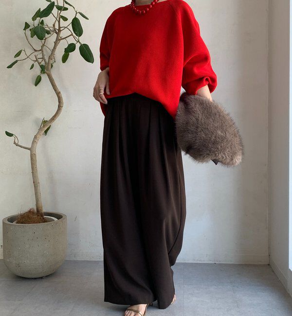  「【累計販売数3万枚突破/21色4サイズ展開！】タックワイドパンツ」|チノ|