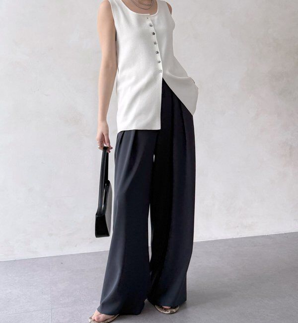  「【累計販売数3万枚突破/21色4サイズ展開！】タックワイドパンツ」|チノ|