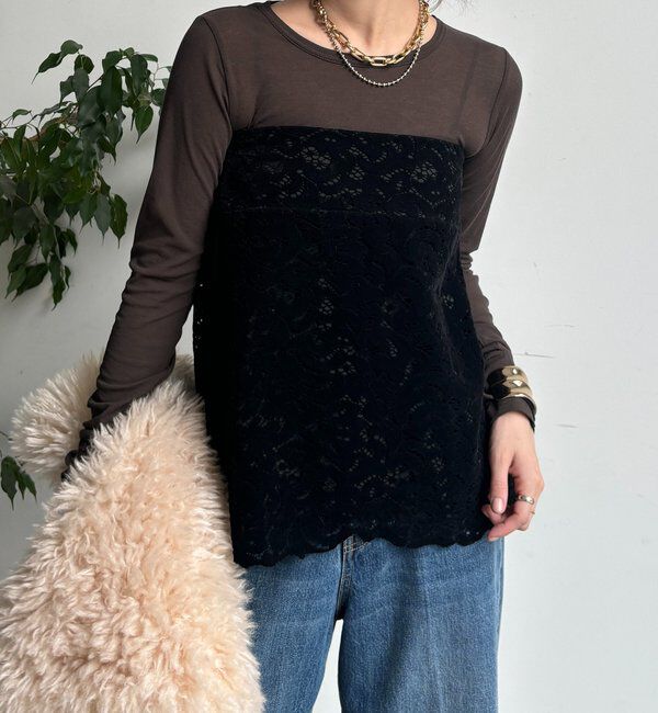  「【新色追加】コットンシアーTEE」|Tシャツ・カットソー|ダークブラウン