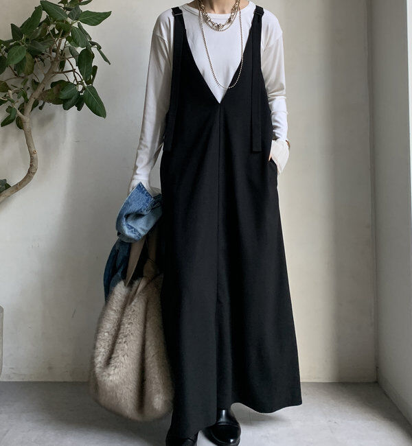  「【新色追加/前後2WAYで着られる】深Vワンピース」|ワンピース|