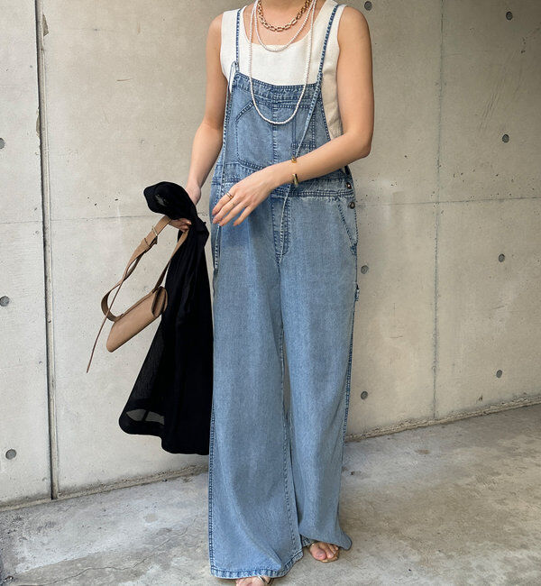  「【新色追加】リヨセルデニムオールインワン」|ワンピース|