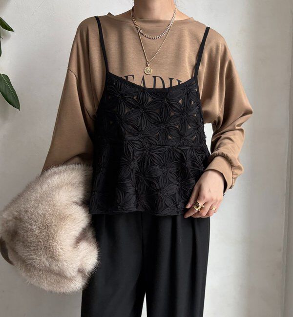  「【WEB限定】チュールフラワーキャミ」|シャツ・ブラウス|