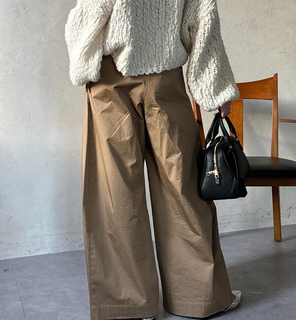  「ストレッチサテンバレルパンツ」|チノ|
