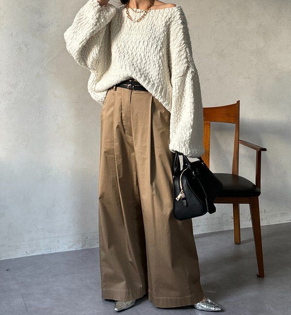  「ストレッチサテンバレルパンツ」|チノ|