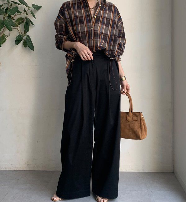  「ストレッチサテンバレルパンツ」|チノ|