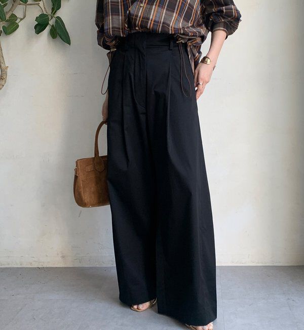  「ストレッチサテンバレルパンツ」|チノ|