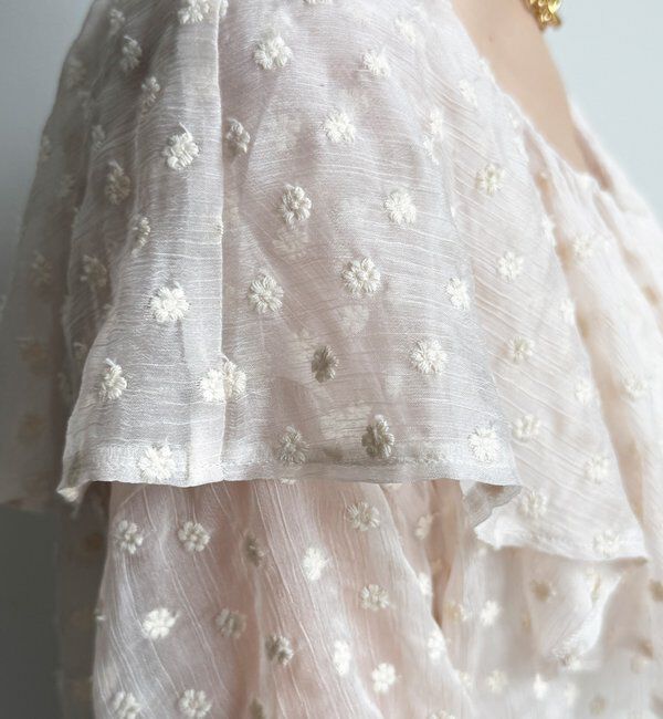  「フラワー刺繍フリルブラウス」|シャツ・ブラウス|