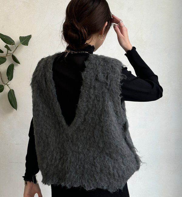  「【REI企画カラーあり】【前後2WAY】シャギーニットベスト」|ニット・セーター|