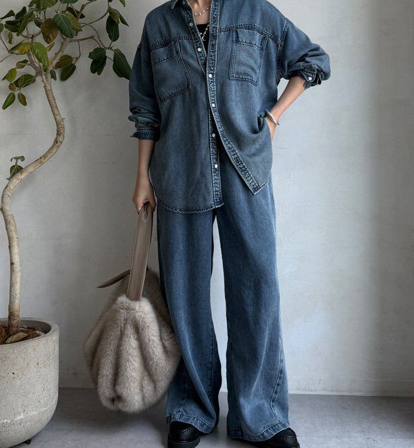  「リヨセルデニムワイドパンツ」|デニム|