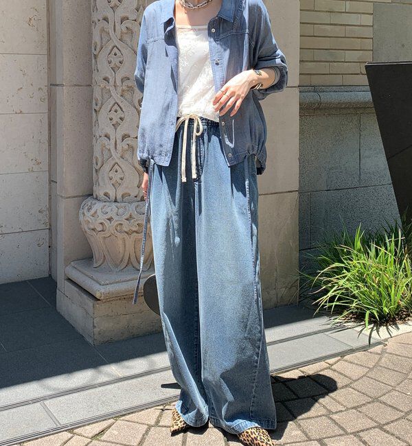  「袖リブシアーデニムドロストシャツ」|シャツ・ブラウス|