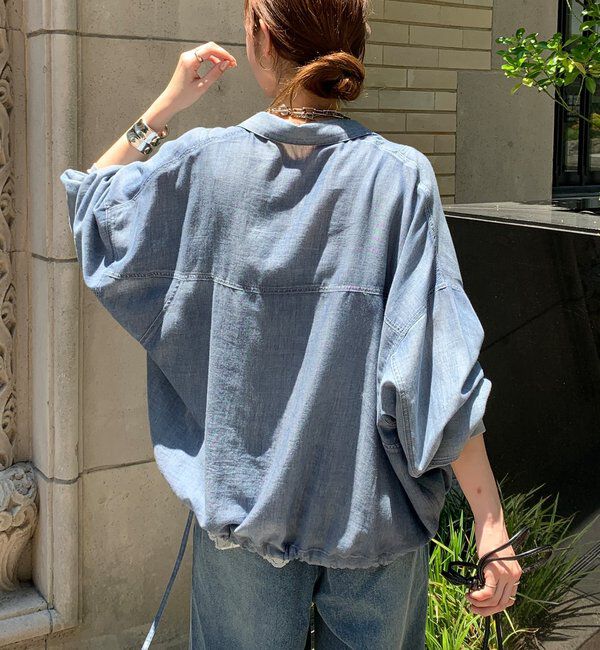  「袖リブシアーデニムドロストシャツ」|シャツ・ブラウス|