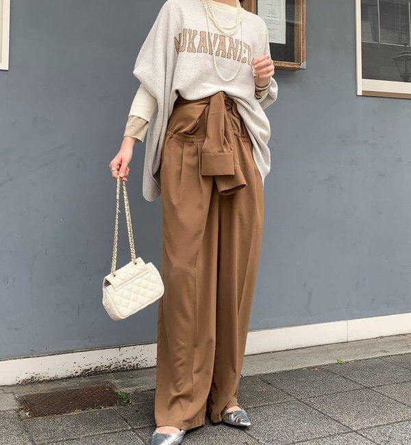  「インターシャロゴポンチョニット」|ニット・セーター|