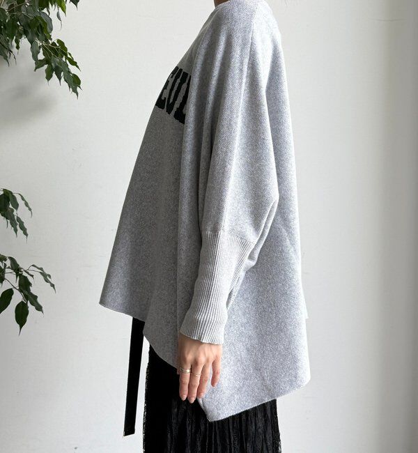  「インターシャロゴポンチョニット」|ニット・セーター|