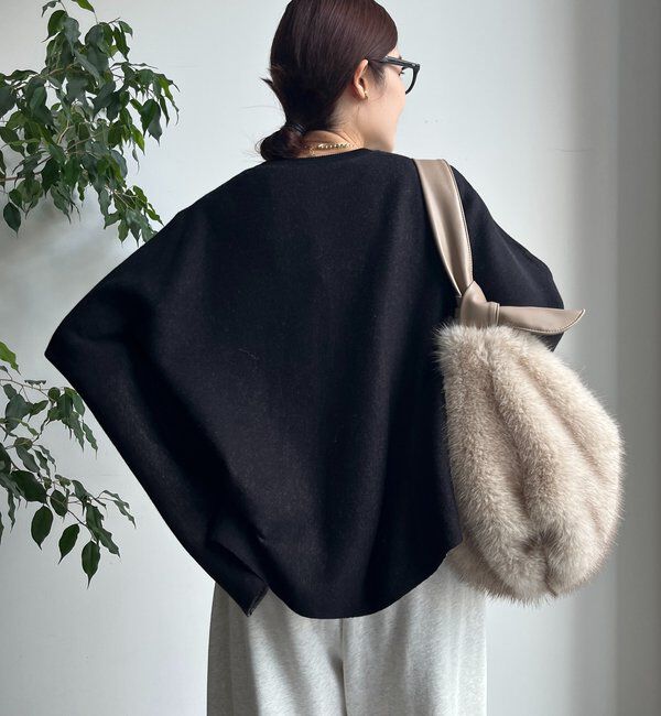  「インターシャロゴポンチョニット」|ニット・セーター|