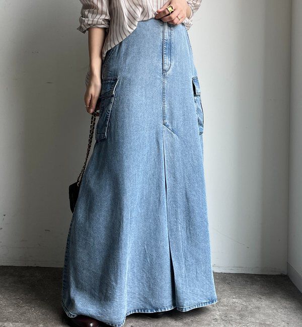  「リヨセルデニムカーゴスカート」|スカート|