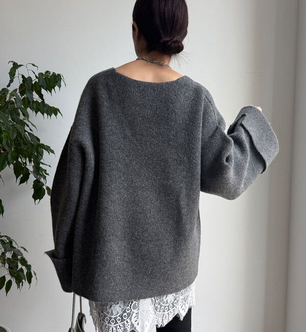  「【WEB限定】深Vワイドスリーブプルオーバー」|ニット・セーター|