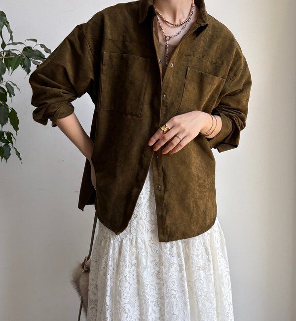  「【セットアップ対応】フェイクスエードジャケット」|ブルゾン・スタジャン|