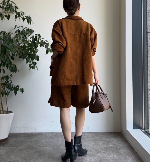  「【セットアップ対応】フェイクスエードショートパンツ」|チノ|